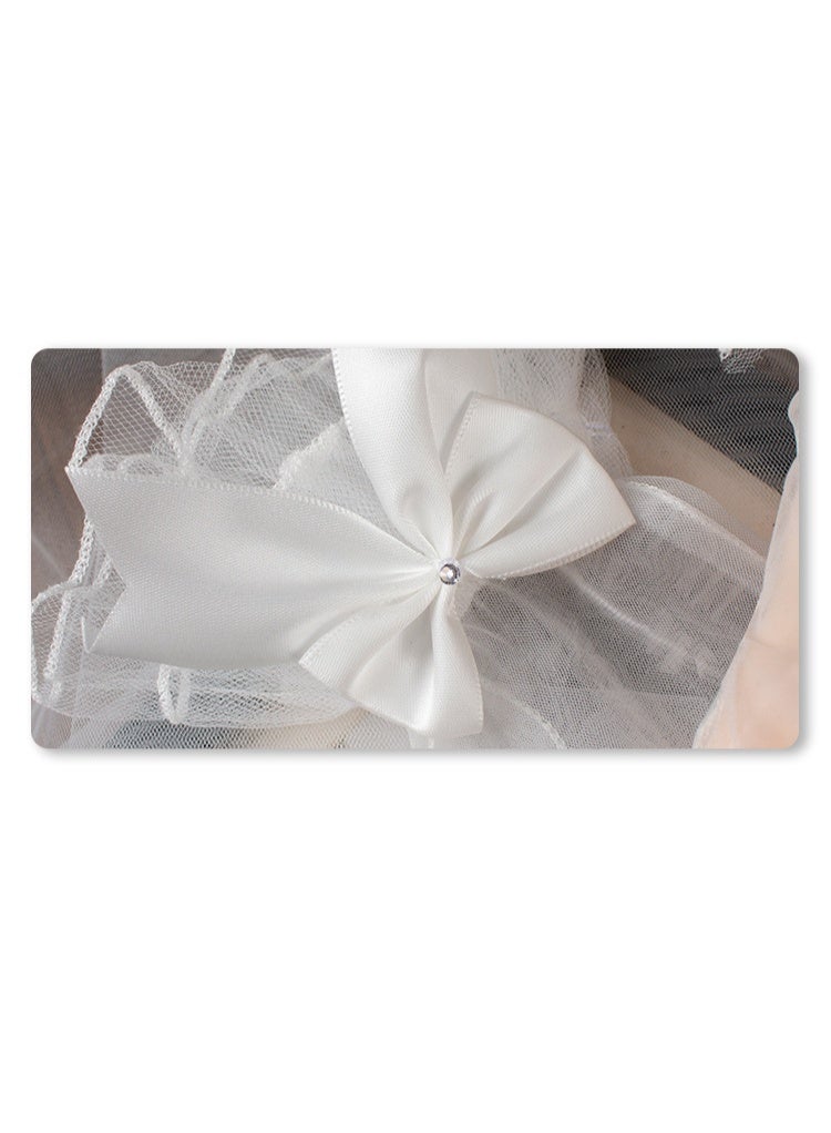 Women's Bridal Floral Short Lace Gloves, Women Wrist Length Gloves for Wedding Party  24cm - Image 5